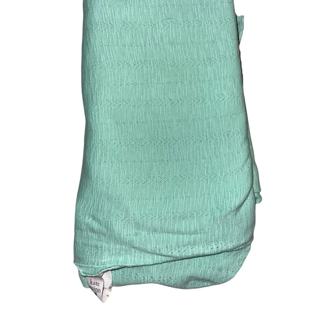 NWT Kate Quinn Organic Cotton Green Blanket Swaddle - 40” x 48” - Single Layer